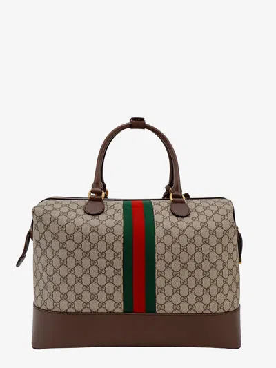 Shop Gucci Man Savoy Man Beige Travel Bags In Cream