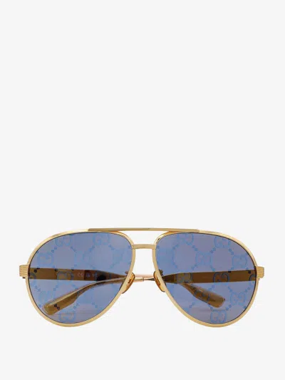 Shop Gucci Man Sunglasses Man Gold Sunglasses