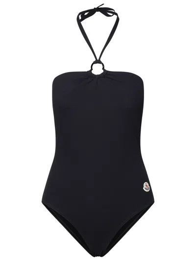 Shop Moncler Woman  Black Polyamide Blend One-piece Swimsuit