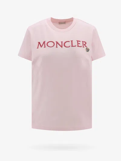 Shop Moncler Woman T-shirt Woman Pink T-shirts