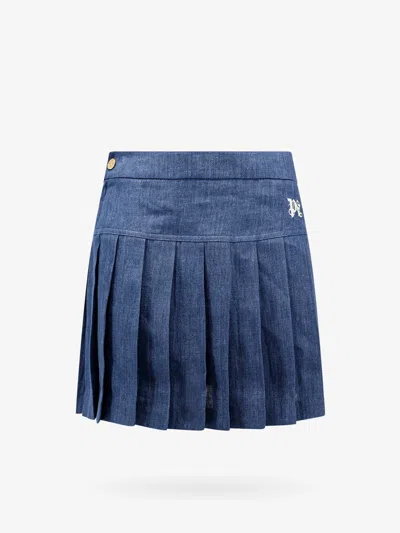 Shop Palm Angels Woman Skirt Woman Blue Skirts