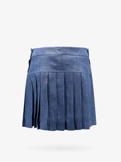 Shop Palm Angels Woman Skirt Woman Blue Skirts