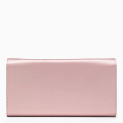 Shop Roger Vivier Pink Satin Clutch Bag Buckle Flower Strass Women