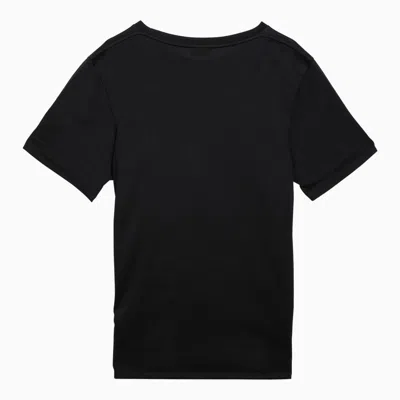 Shop Saint Laurent Black Logo-print Crewneck T-shirt Men