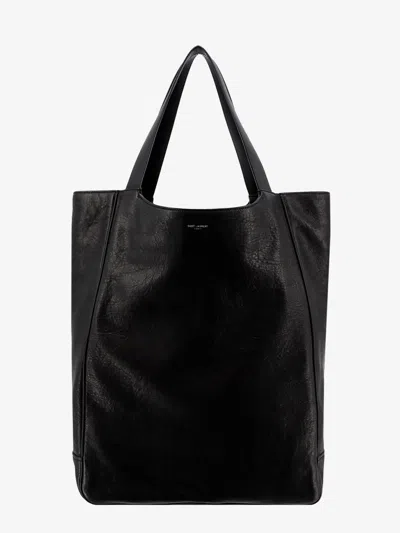 Shop Saint Laurent Man Tote Bag Man Black Shoulder Bags