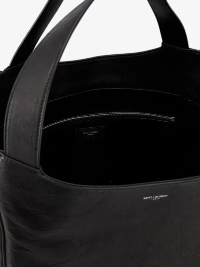 Shop Saint Laurent Man Tote Bag Man Black Shoulder Bags