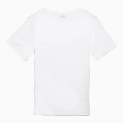 Shop Saint Laurent White Logo-print Crewneck T-shirt Men