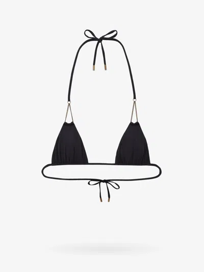 Shop Saint Laurent Woman Bikini Top Woman Black Swimwear