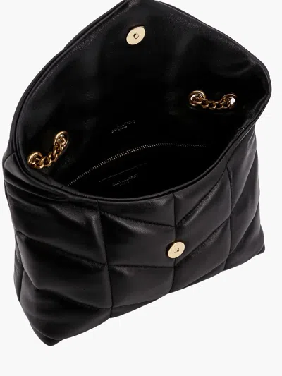 Shop Saint Laurent Woman Puffer Toy Woman Black Shoulder Bags