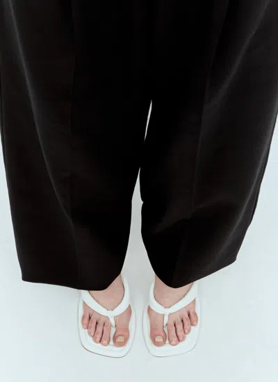 Shop Sportmax Women Heeled Toe-post Sandals In White