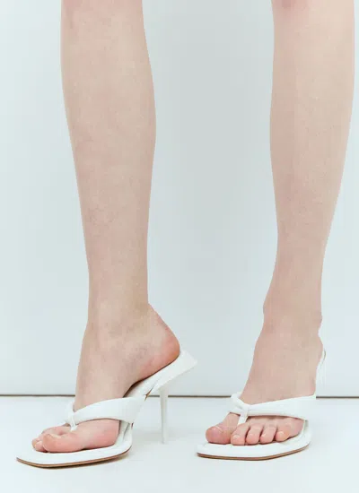 Shop Sportmax Women Heeled Toe-post Sandals In White