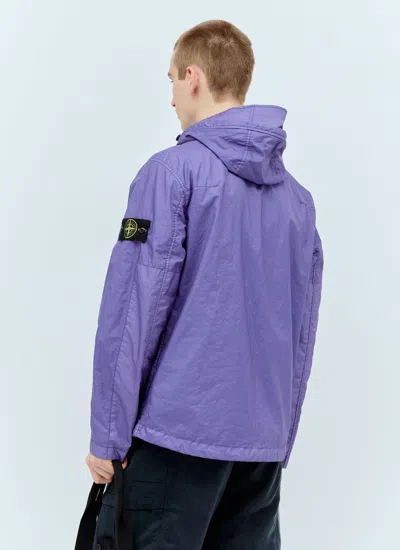 Shop Stone Island Men Membrana 3l Hooded Jacket In Purple
