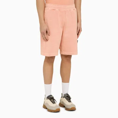 Shop Stone Island Rust-coloured Cotton Bermuda Shorts Men In Orange