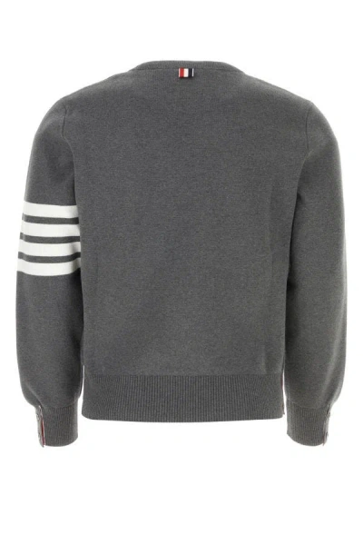 Shop Thom Browne Man Dark Grey Cotton Sweater In Gray
