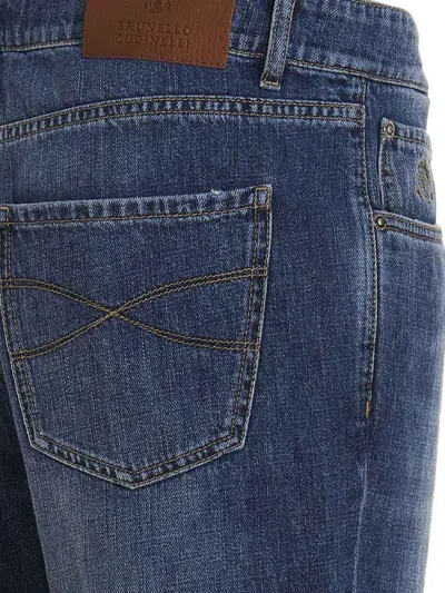 Shop Brunello Cucinelli Stone Wash Denim Jeans In Blue