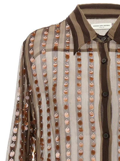 Shop Dries Van Noten 'chowy' Shirt In Brown