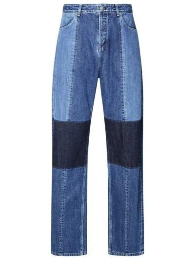Shop Jil Sander Blue Cotton Jeans