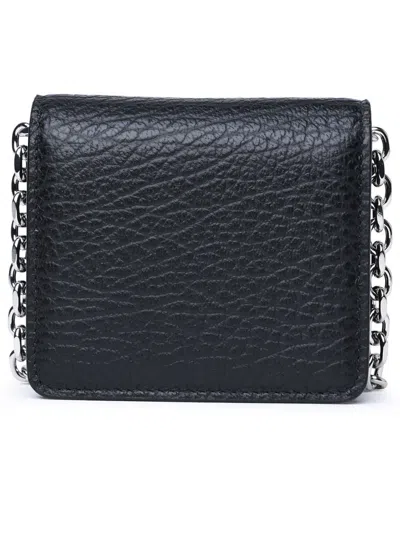Shop Maison Margiela 'four Stitches' Black Calf Leather Wallet