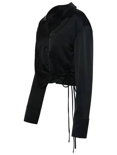 Shop Nanushka 'merano' Recycled Polyester Blend Shirt In Black