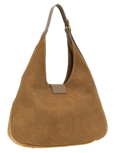 Shop Pinko 'big Hobo Bag' Shopping Bag In Brown