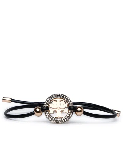 Shop Tory Burch 'miller' Black Leather Bracelet