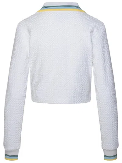 Shop Casablanca 'towelling' White Cotton Blend Sweatshirt
