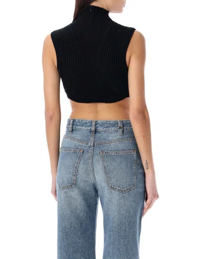 Shop Chloé High Neck Cropped Top In Black