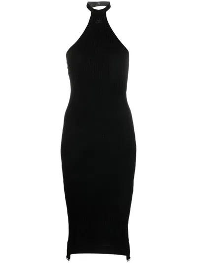 Shop Courrèges Sleeveless Long Dress In Black