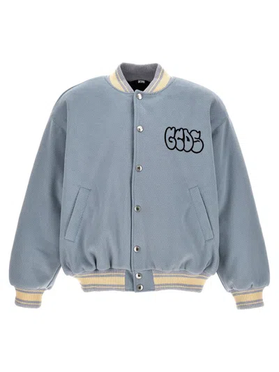 Shop Gcds Logo Bomber Jacket In Blue