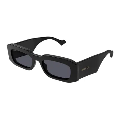 Gucci Gg1425s 001 Rectangle Sunglasses In Black