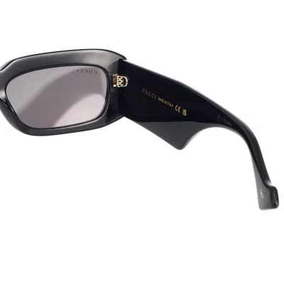 Gucci Gg1425s 001 Rectangle Sunglasses In Black