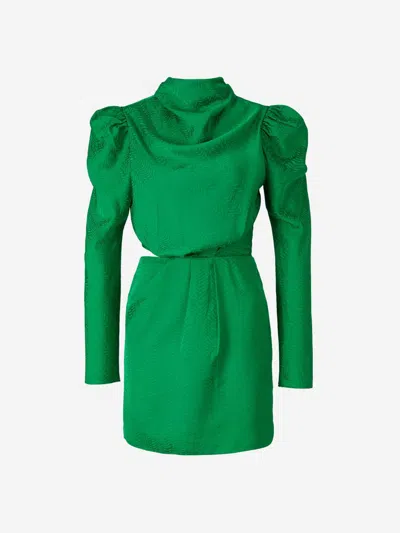 Shop Johanna Ortiz Jacquard Mini Dress In Green