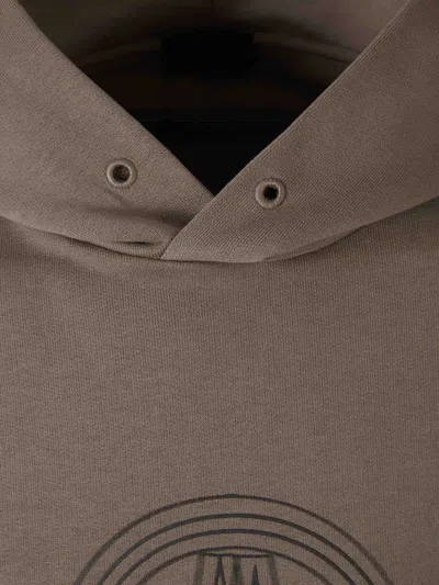 Shop Moncler Logo Cotton Sweatshirt In Taupe