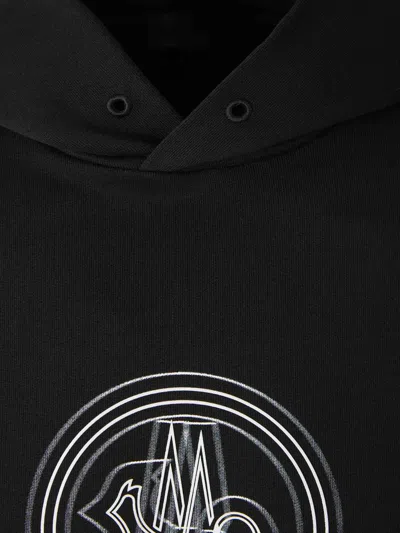 Shop Moncler Logo Cotton Sweatshirt In Negre