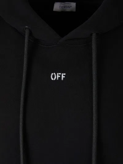 Shop Off-white Cotton Logo Sweatshirt In Negre