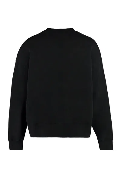 Shop Palm Angels Cotton Crew-neck Sweatshirt In Black