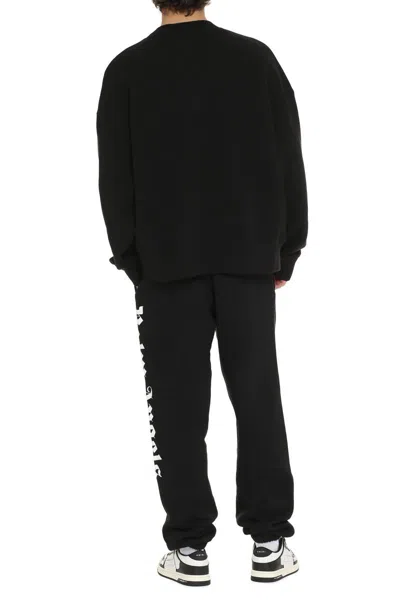 Shop Palm Angels Cotton Crew-neck Sweatshirt In Black