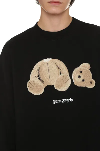Shop Palm Angels Cotton Crew-neck Sweatshirt In Black