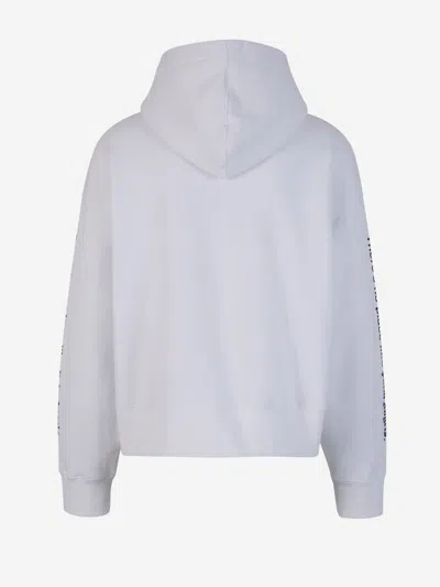 Shop Palm Angels Hood Plain Sweatshirt In Blanc