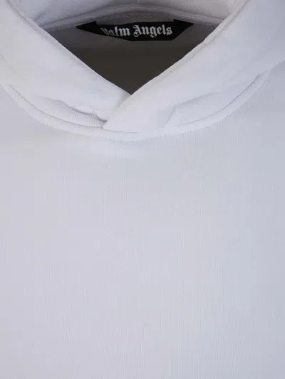 Shop Palm Angels Hood Plain Sweatshirt In Blanc