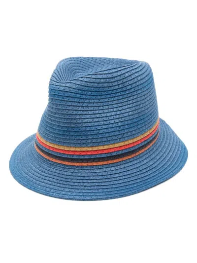 Shop Paul Smith Fedora Hat In Blue
