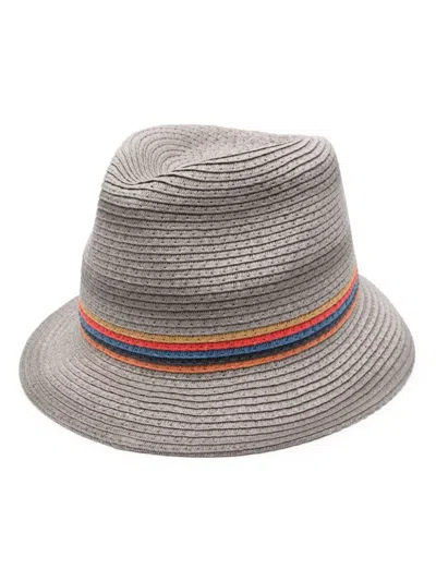 Shop Paul Smith Fedora Hat In Grey