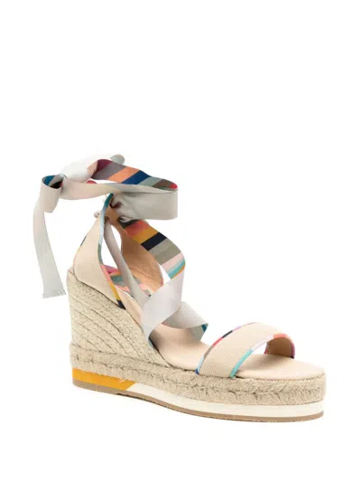 Shop Paul Smith Wedge Sandals In White