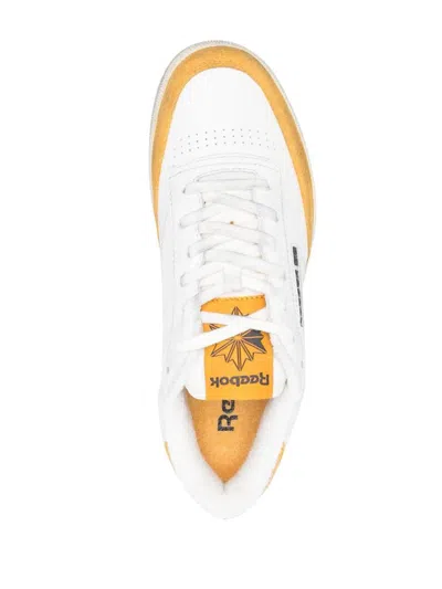 Shop Reebok By Palm Angels Club C Leather Sneakers In Orange