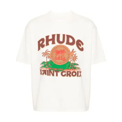 Shop Rhude T-shirts In Neutrals