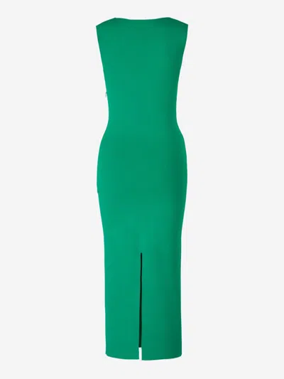 Shop Roland Mouret Knitted Midi Dress In Green