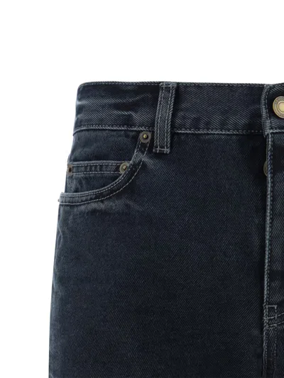 Shop Saint Laurent Jeans In Dark Blue Black