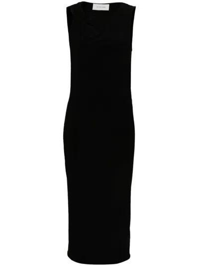 Shop Sportmax Knotted Midi Dress In Black