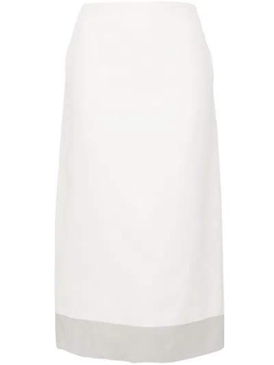 Sportmax Aceti Double Layer Midi Skirt In White