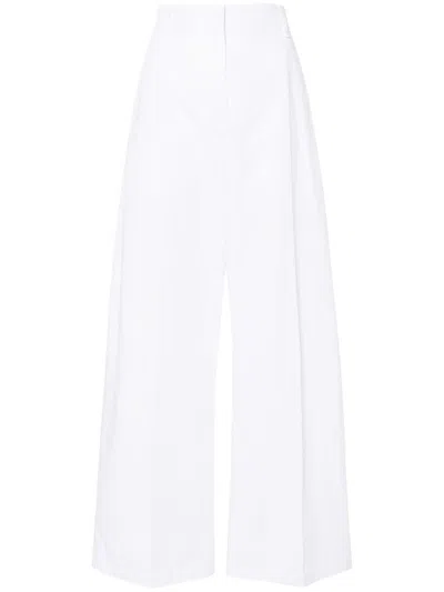 Sportmax High Waist Wide Leg Pants In White
